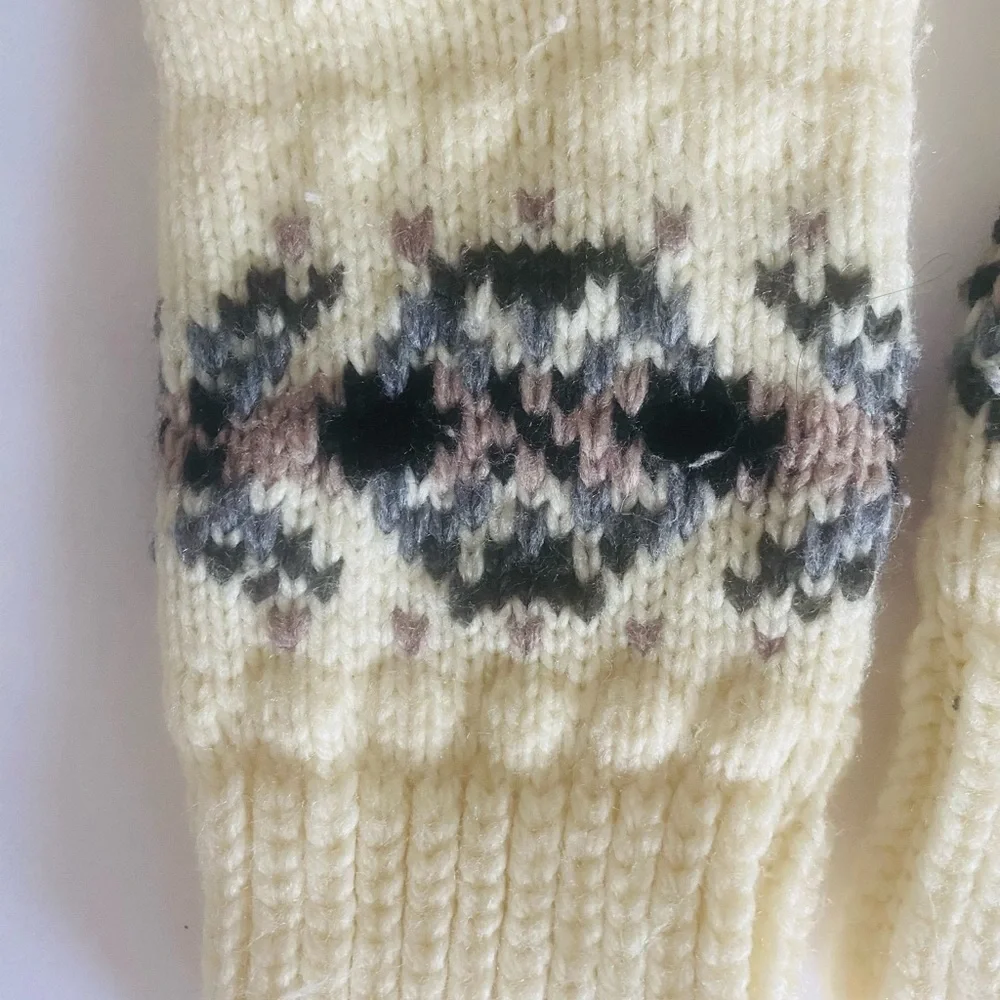Fair Isle knit gloves, Sz. M/L